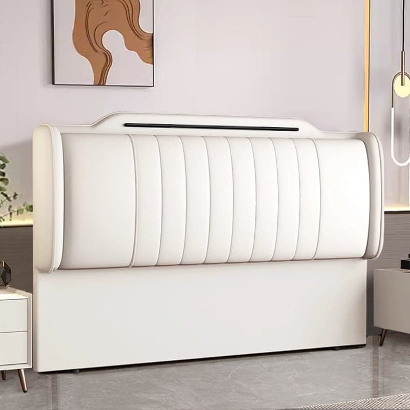 Modish No Distressing Timber Panel Headboard with Rectangle Shape for King Bed, Featuring Sponge Upholstery Fill and Standard Height thumbnail 3