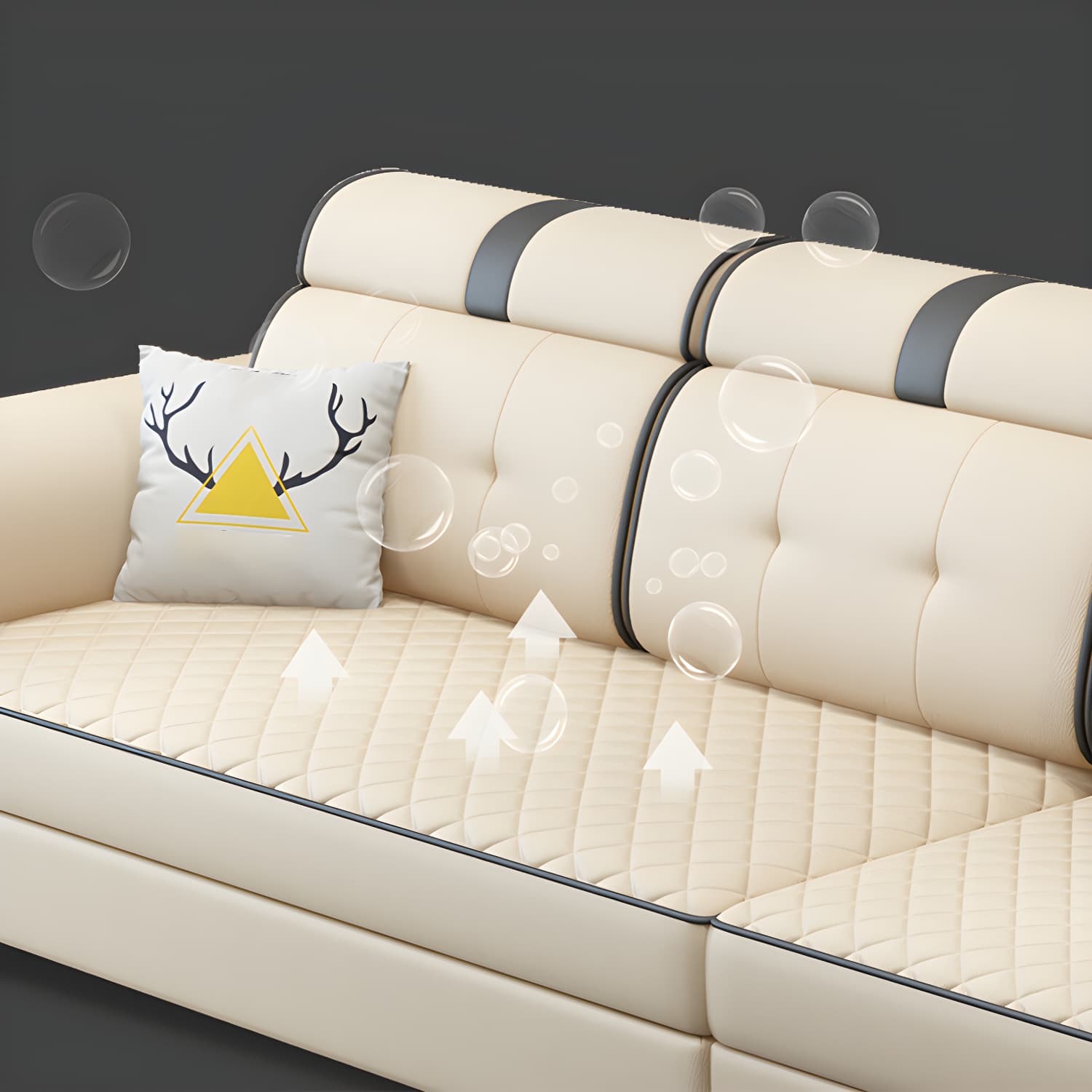 Modern Faux Leather Sofa Stain-Resistant Pillow Top Arm Furniture Sectionals thumbnail 14