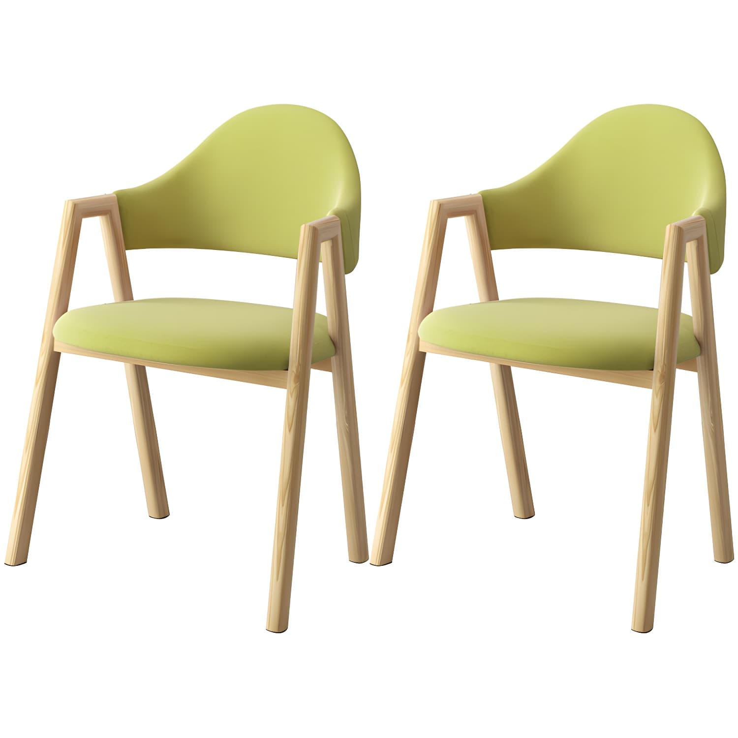 Scandinavian Study Room Metal Arm Chair Colorful Open Dining Chair with Natural Legs thumbnail 7