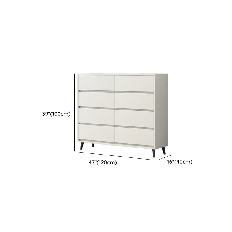 White Simple Raw Wood Console Dresser/Lingerie Chest/Bachelor Chest with 6/4/8 Drawers in Horizontal/Vertical Orientation thumbnail 8
