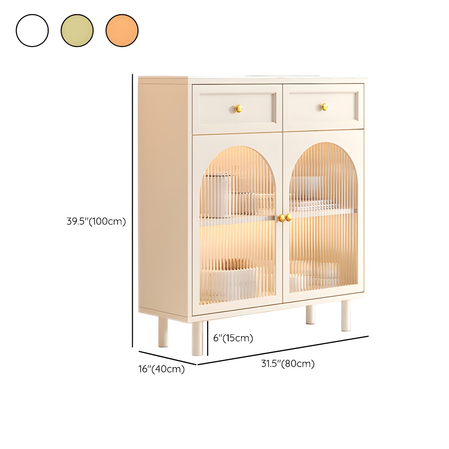 Wooden Buffet Server with Stone Countertop, Glass Doors, and Drawers thumbnail 16