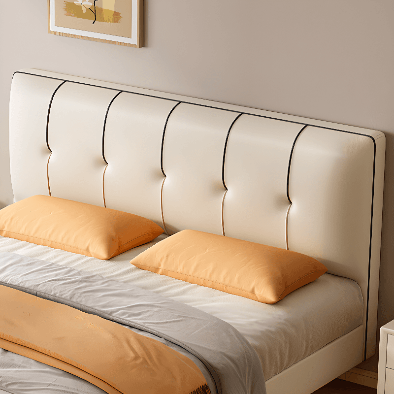 Cream Solid Color Adaptable Height Stitch-tufted Floating Bed for Bedroom thumbnail 5