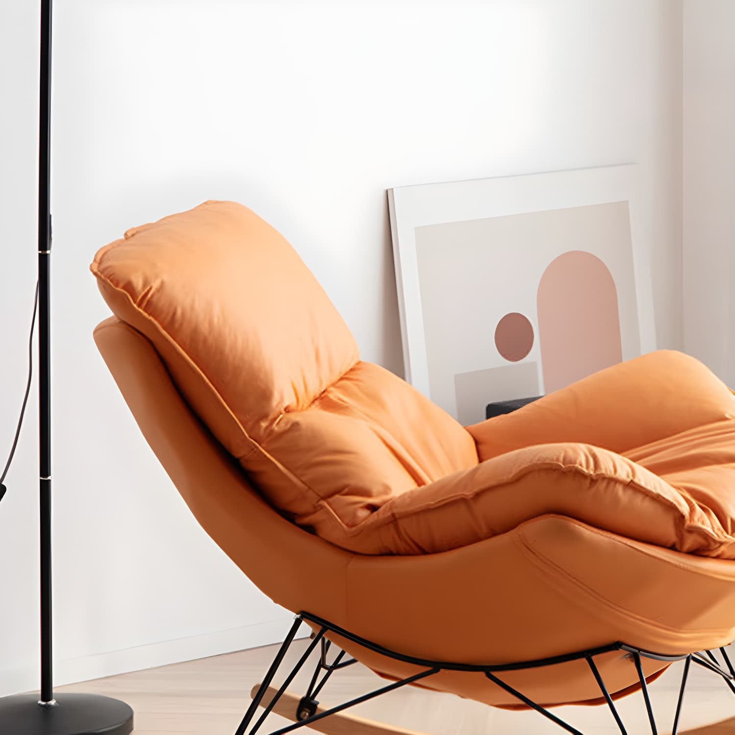Upholstered Rocker Chair Living Room Rocking Chair with Padded Seat thumbnail 15