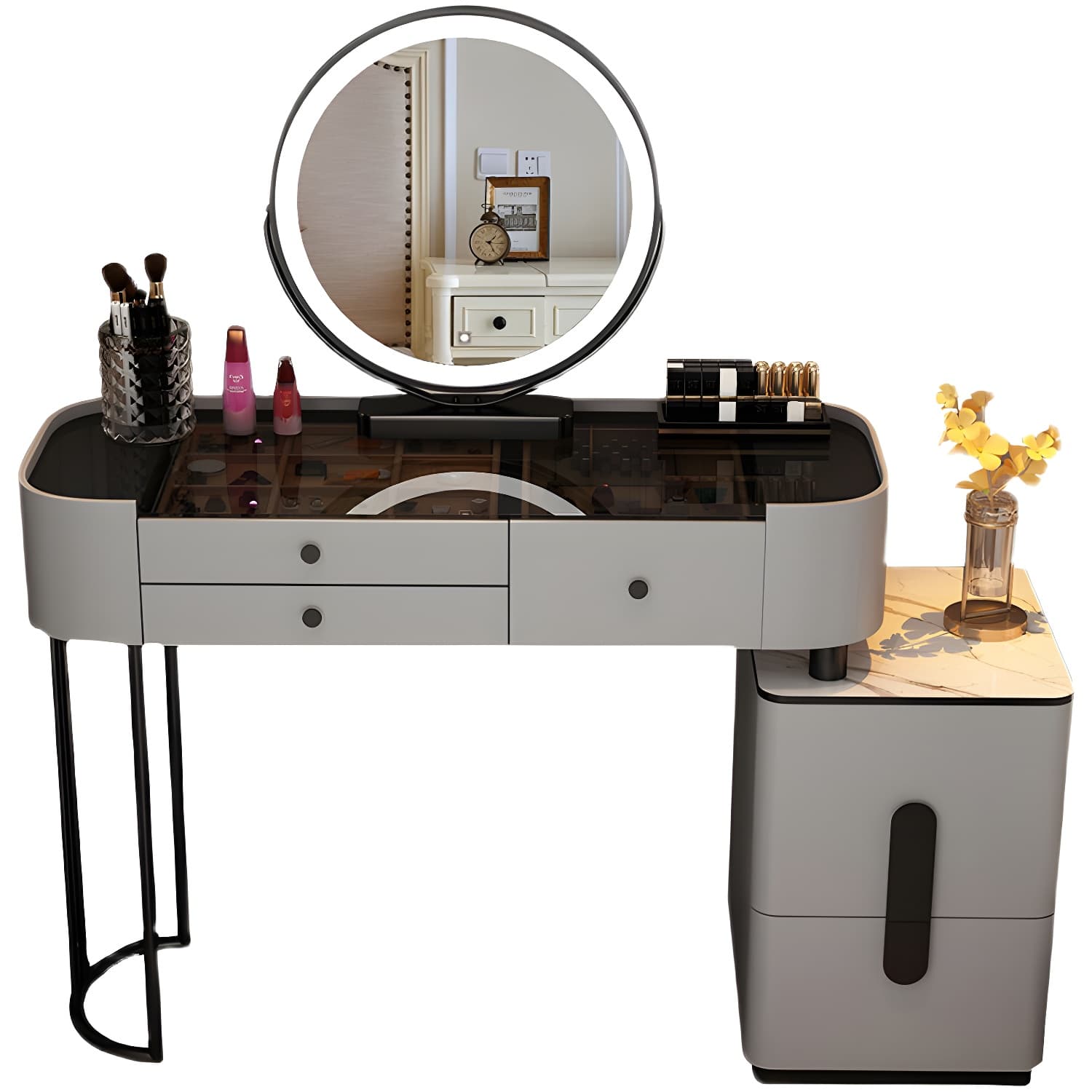 Contemporary Make-up Vanity with 4/5 Drawers,15.75 inch Wide thumbnail 13