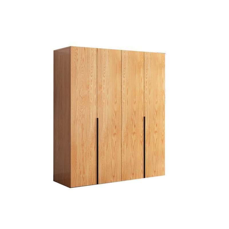 Natural Wood Freestanding Wardrobe Closet with Natural Doors thumbnail 5