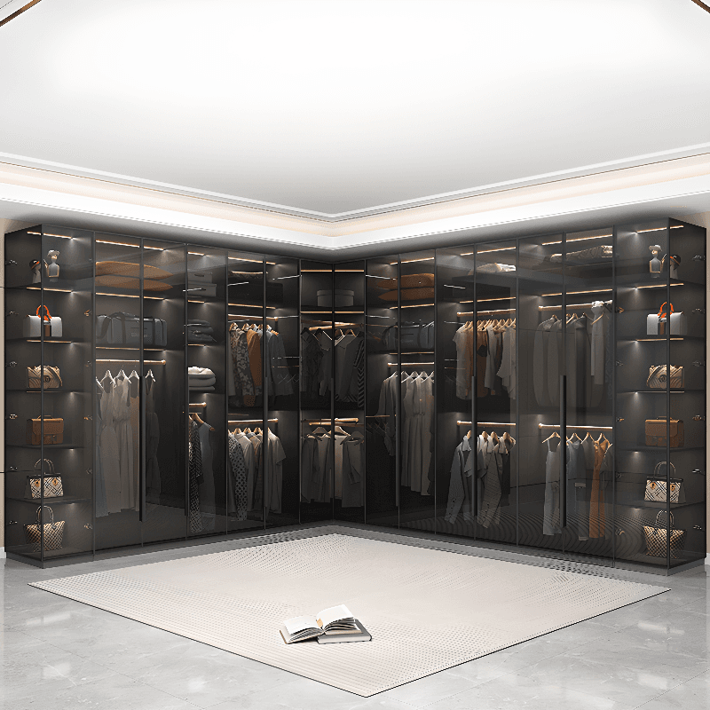 Midnight Black Unattached Lumber Armoire Cabinet with Soft Close Door, Interior Shelves, Clothing Rod and Soft Close Drawer thumbnail 2
