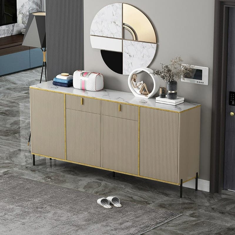 Free Standing Stone Wet-resistant Utility Storage Cabinet with 12 Interior Shelves & 3 Cabinets Living Room thumbnail 11
