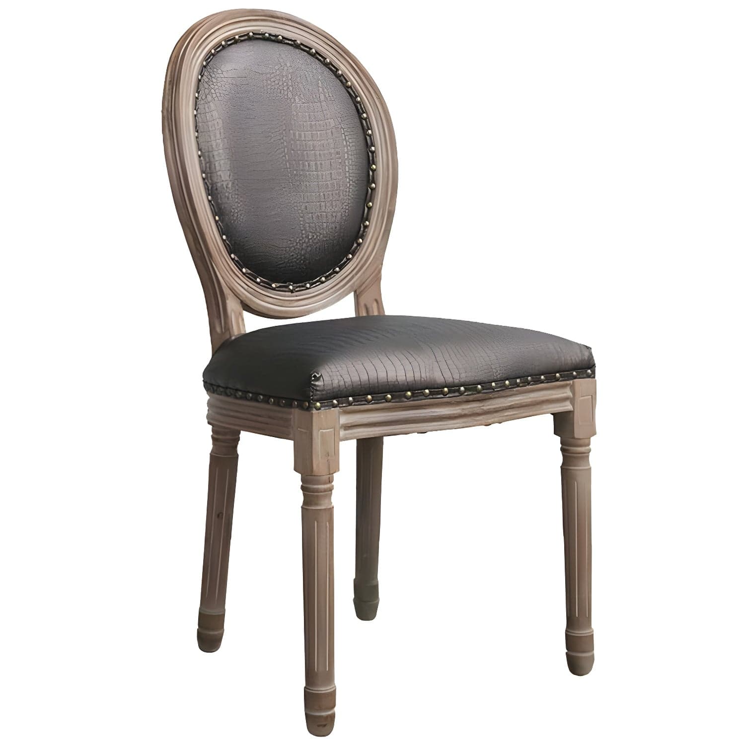 Solid Wood Country Style Dining Room Chair Matte Finish King Louis Back Side Chair thumbnail 4