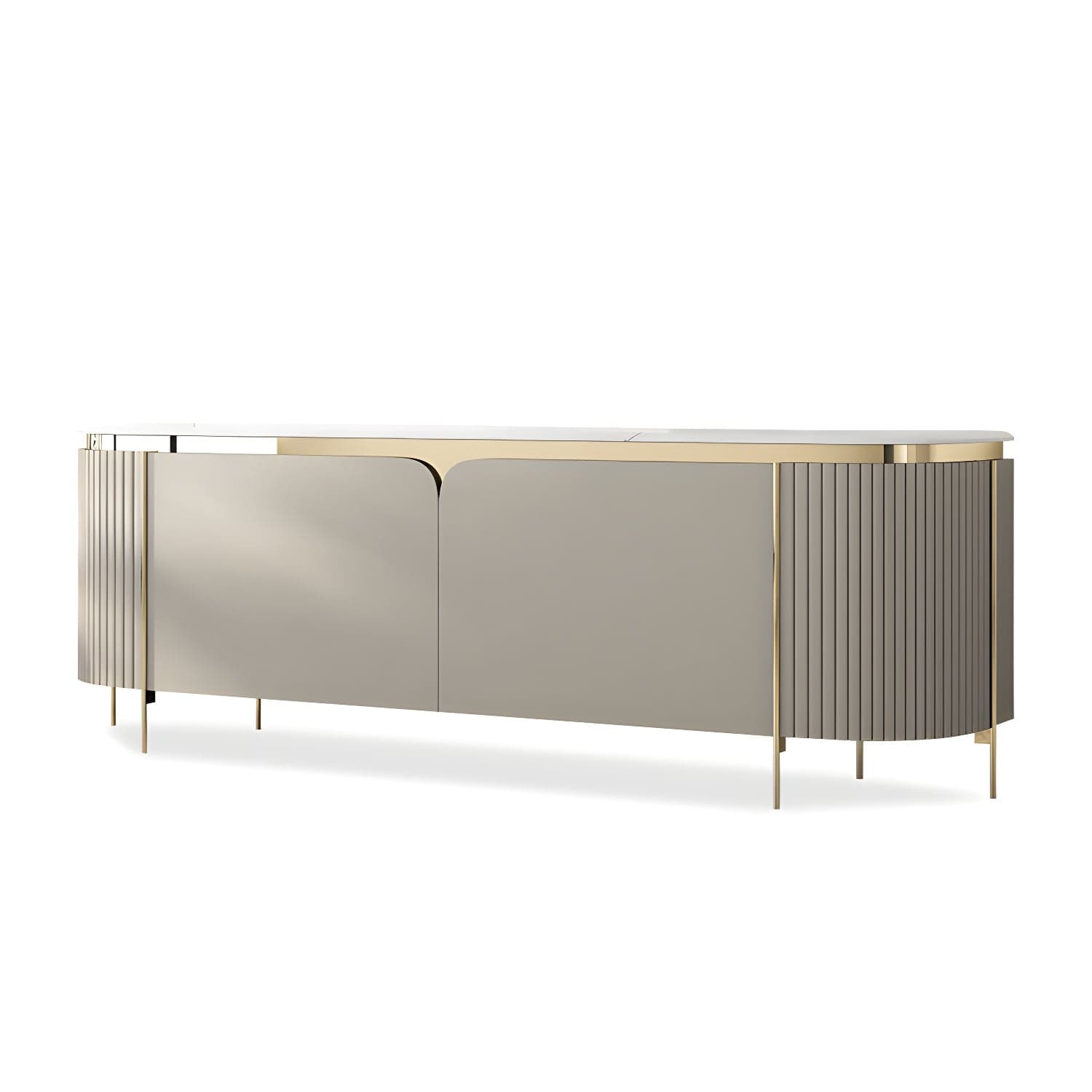 Marble TV Media Console Contemporary TV Console for Living Room thumbnail 2