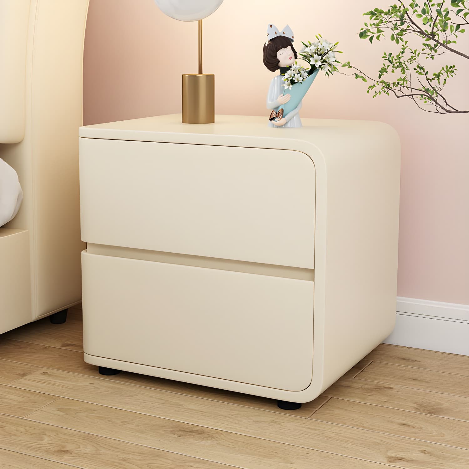 Contemporary Drawer Storage Bedside Cabinet Pine Accent Table Nightstand for Bedroom thumbnail 7