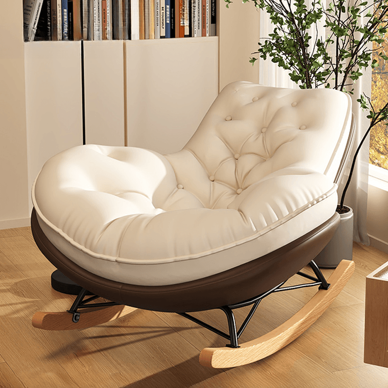 Art Deco Alloy Rocking Chair with Water Proof Upholstery and Flared Arm - image 1