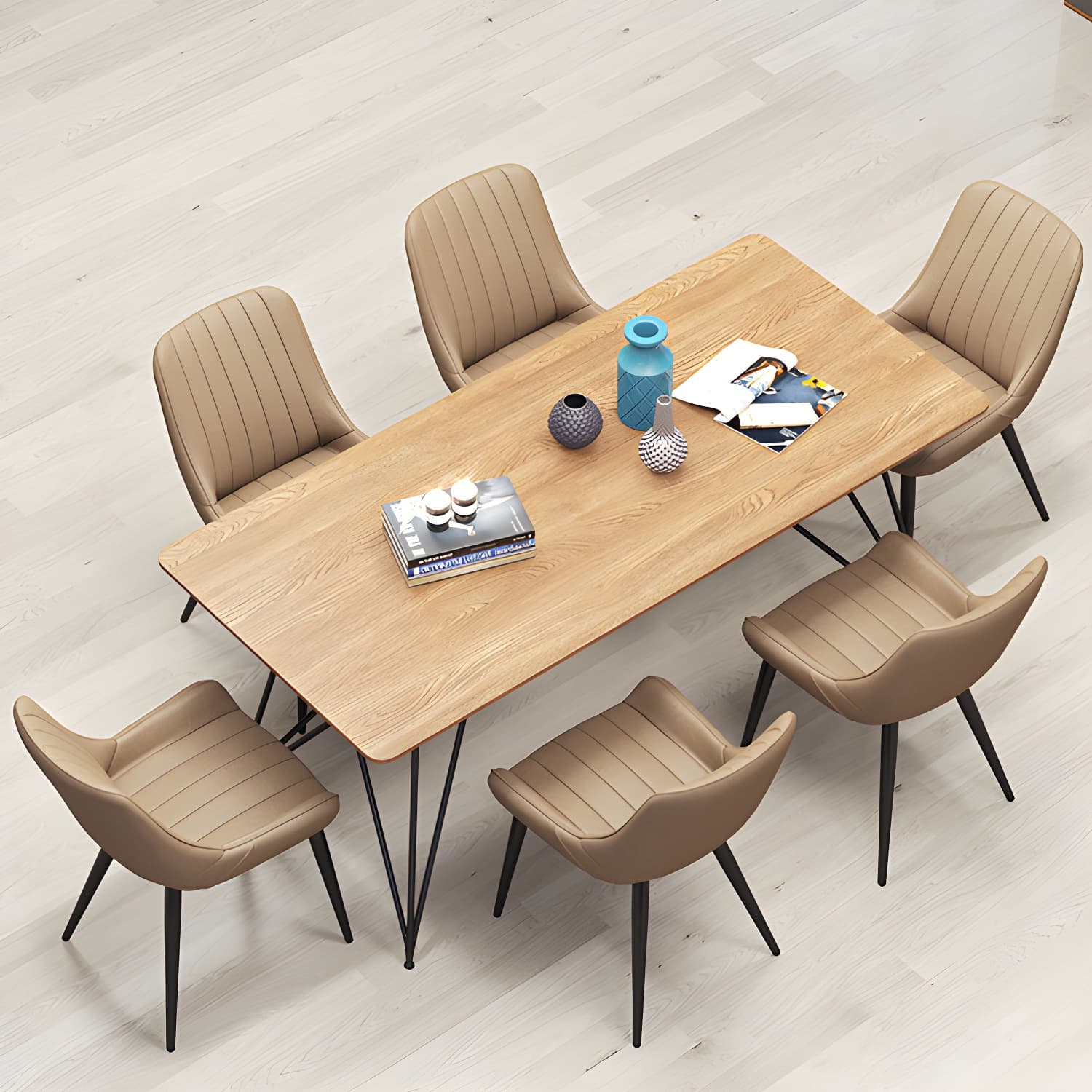 Metal Frame Dining Side Chair Faux Leather Upholstered Side Chair thumbnail 15