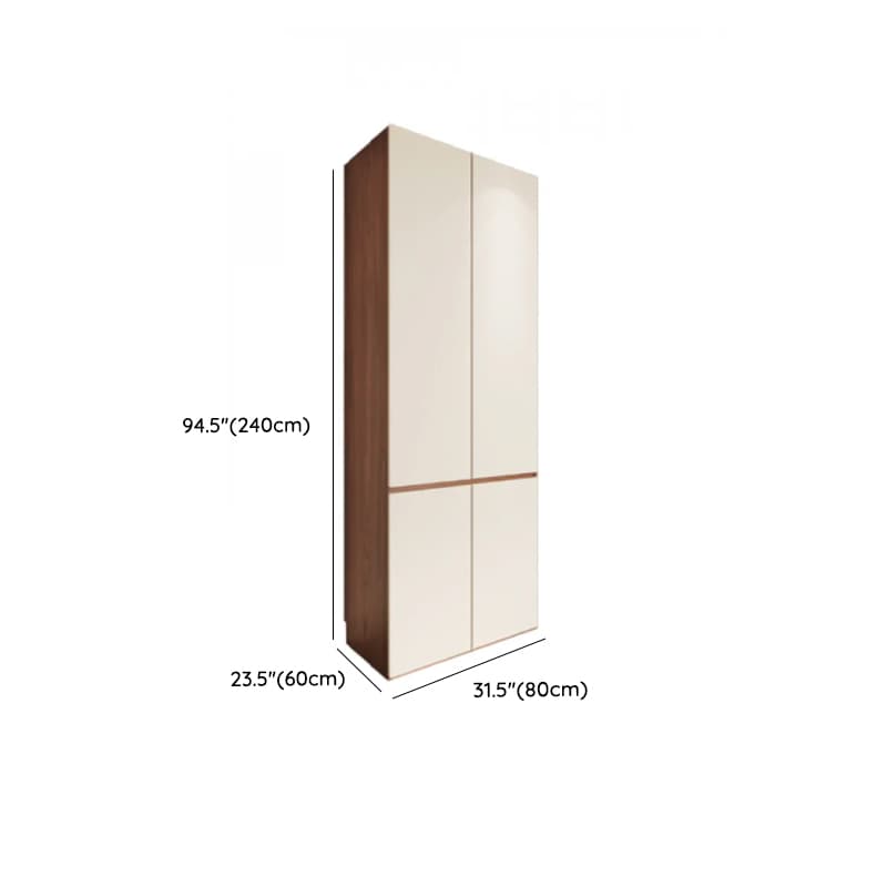 Beige Minimalist Manufactured Wood Wardrobe Closet with Soft Close Drawer, Soft Close Door, Interior Shelves, and Clothing Rod thumbnail 18