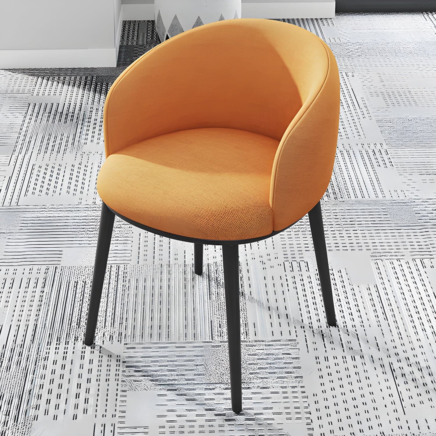 Modern Upholstered Home Arm Chair Solid Back Matte Finish Dining Chair thumbnail 14