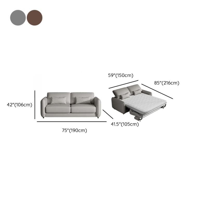 Modish Solid Color Scratch-durable Standard Sofa/Loveseat in Light Gray/Mocha/Off-White for 2-seater thumbnail 13