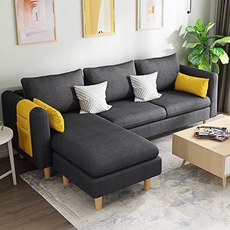Modern L-Shape Reversible Sofa Recliner with Pine Frame and Storage thumbnail 4