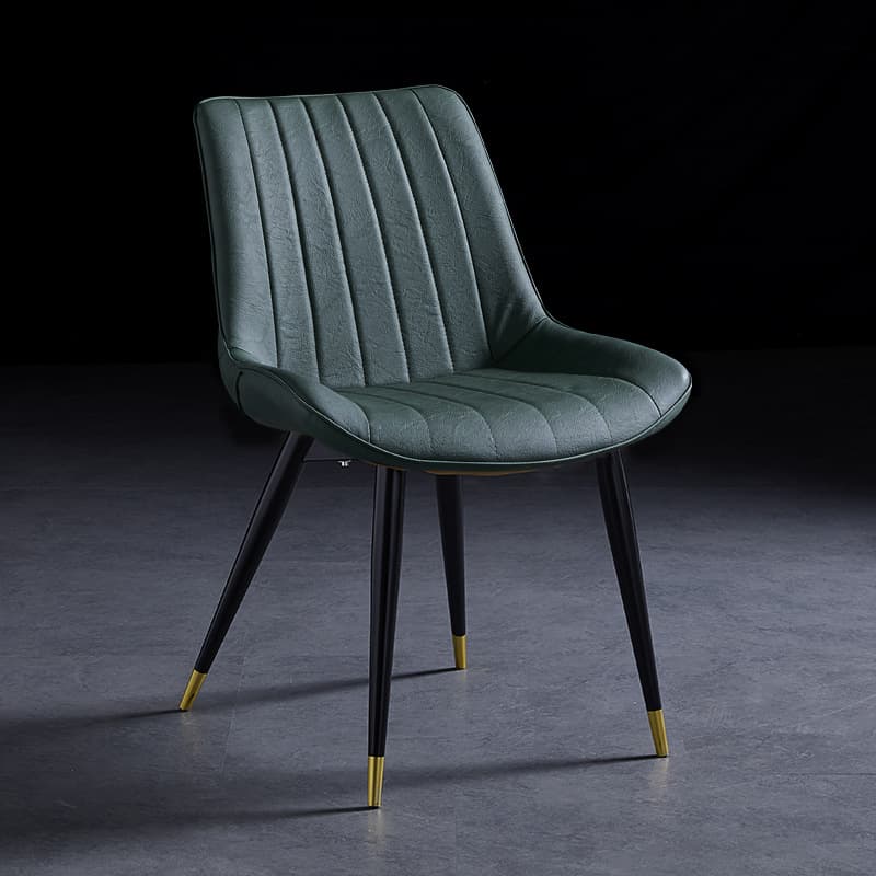 Outlined Faux Leather Upholstered Reliable Side Chair with Metal 4 Legs for Restaurant thumbnail 31
