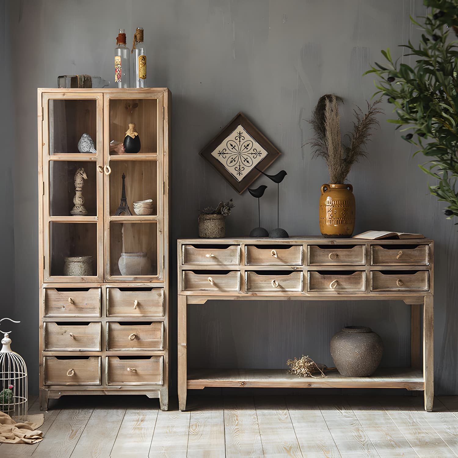 Solid Wood Accent Cabinet Industrial Stain Resistant Cabinet thumbnail 4