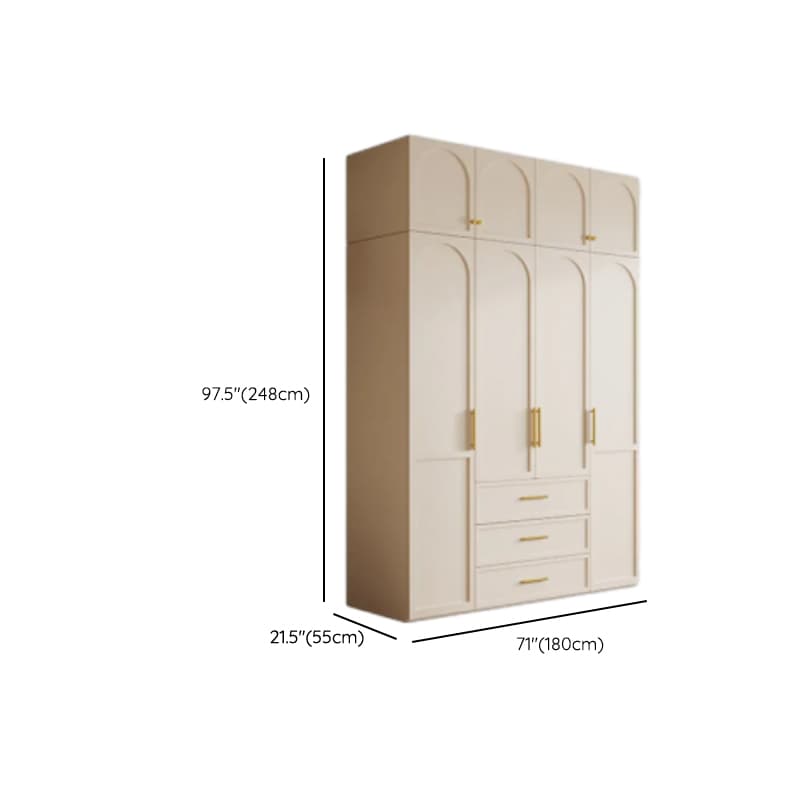 Simplistic White Detached Almirah with 3 Drawers, Interior Shelves, and Hinged Door thumbnail 27