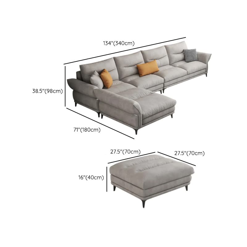 L-Shape/Straight Reversible/Horizontal Sofa Chaise/Sofa with Natural Wood Frame for Seats 5 thumbnail 19