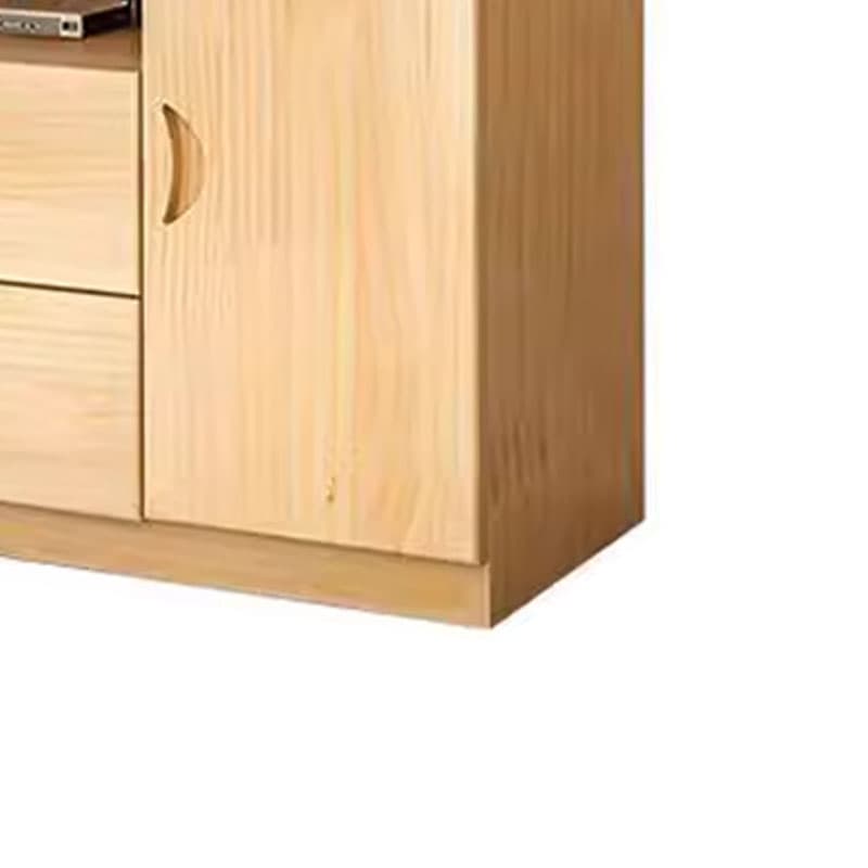 16" Wide Pine Wood Sideboard Table with Doors and Drawers for Living Room thumbnail 8