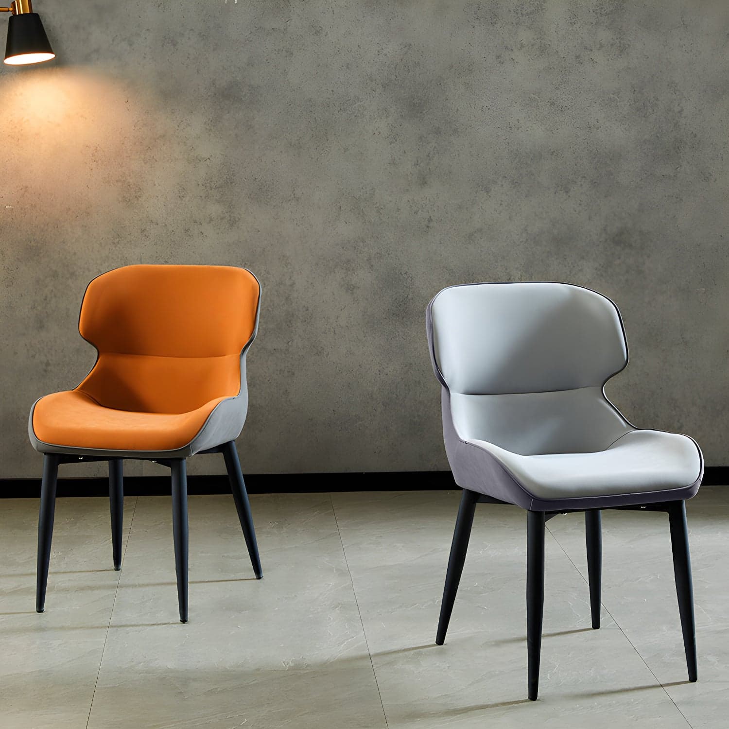 Nordic Style Metal Armless Dining Chairs Wingback Side Chair for Home Use thumbnail 11