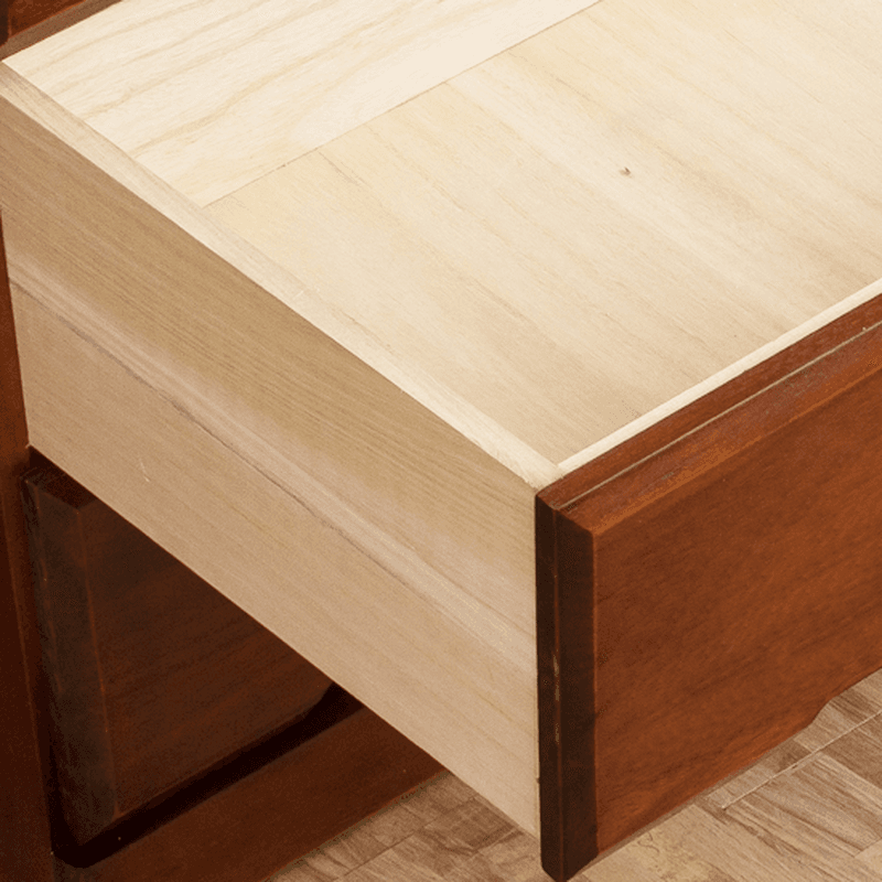 Sepia Minimalist Raw Wood Lingerie Chest/Dresser Vanity Combo with Multiple Drawers in Vertical/Horizontal Orientation thumbnail 4