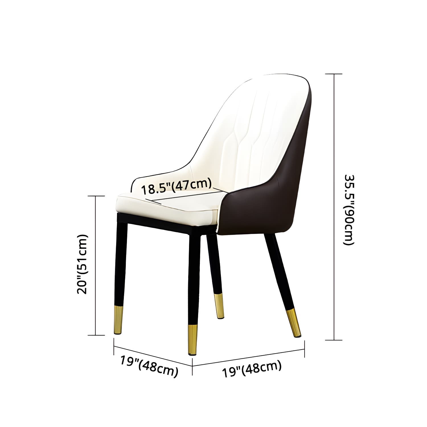Leather Kitchen Side Chair 19'' Wide Dining Parsons Chair for Restaurant thumbnail 15