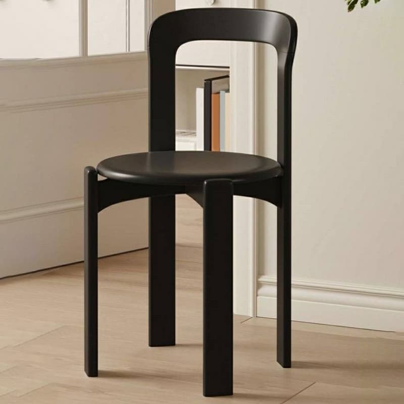 Solid Wood Armless Dining Chair with Open Back for Living Room thumbnail 7