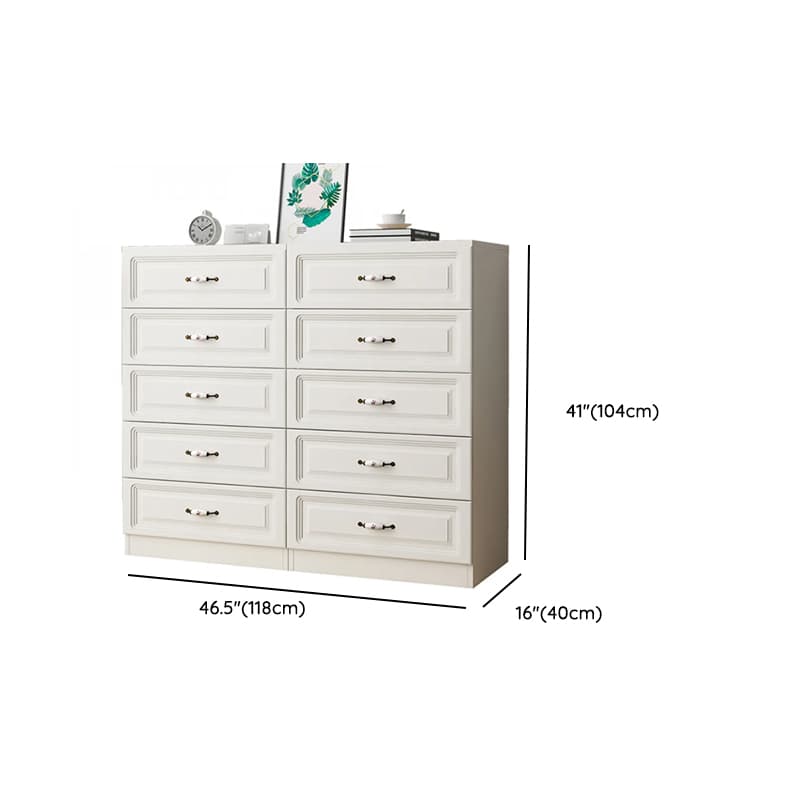 Sleeping Room Use Trendy White Wood Wardrobe Chest with Shelves thumbnail 16