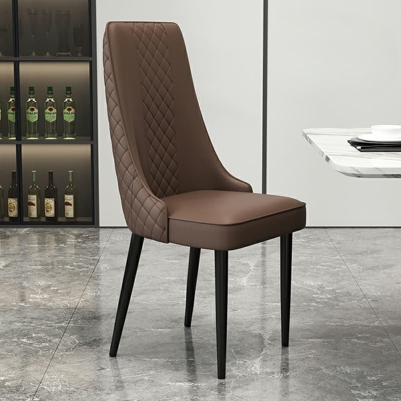 Comfortable and Stylish Faux Leather High Back Upholstered Chair for Kitchen and Dining thumbnail 2