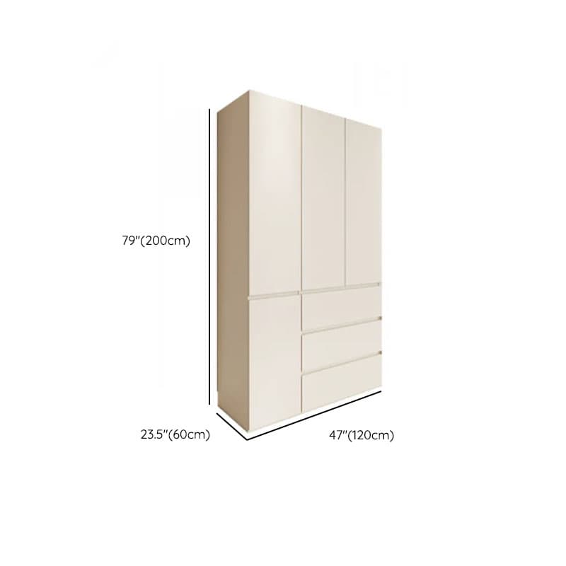 Beige Manufactured Wood Independent Wardrobe Closet with Soft Close Drawer, Soft Close Door, Interior Shelves, and Articulated Mechanism thumbnail 6