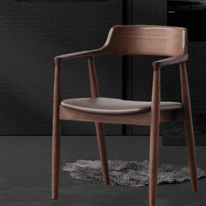Casual Arm Chair with Uncovered Back, Upholstered, Walnut Timber Legs, Armrest, and Firm Stability thumbnail 7
