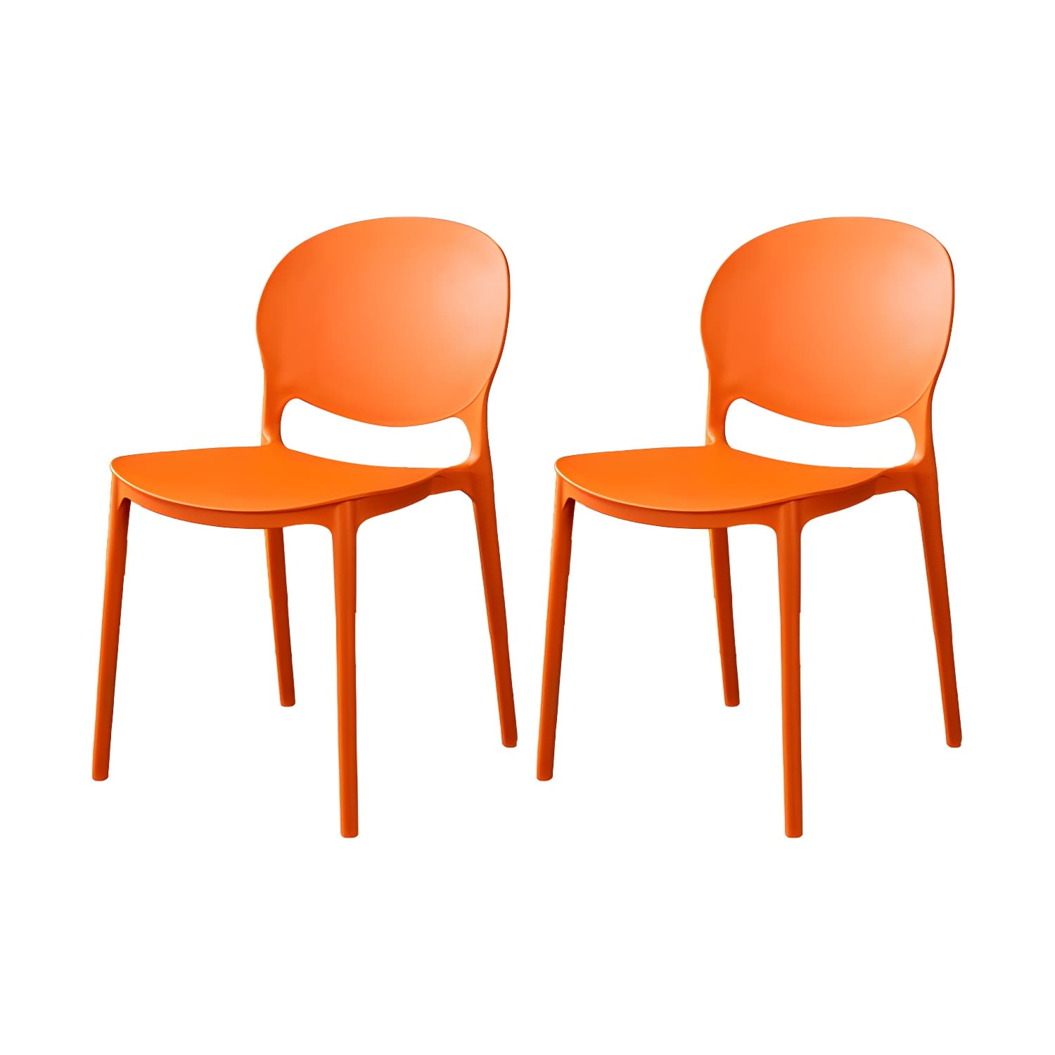 Plastic Open Back Dining Chair Indoor-Outdoor Stackable Side Chair thumbnail 5
