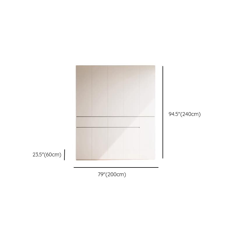 Chalk Minimalist Wood Cabinet Armoire with Soft Close Drawer and Door, Interior Shelves, and Clothing Rod thumbnail 24