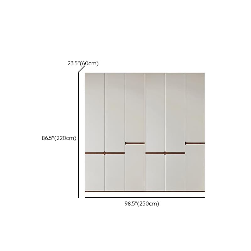 White Minimalist Manufactured Wood Wardrobe Closet with Soft Close Drawer, Soft Close Door, Interior Shelves, and Clothing Rod thumbnail 19