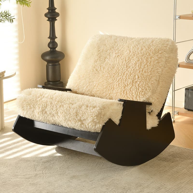 Dove Grey/Amber Color Modish Rocking Seat Upholstered and Scratch-proof Stationary with Spindle Back and Rear thumbnail 12