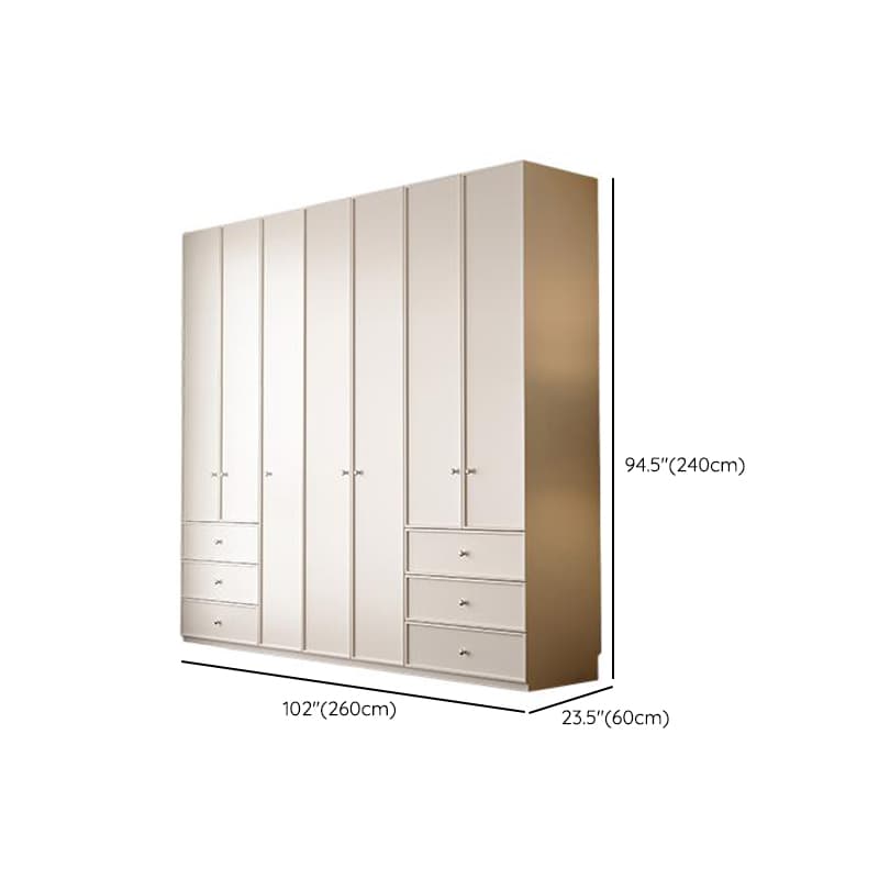 Chalk Modern Wooden Standalone Almirah with 3-Drawer/6-Drawer, Interior Shelves, and Hanging Rod thumbnail 25
