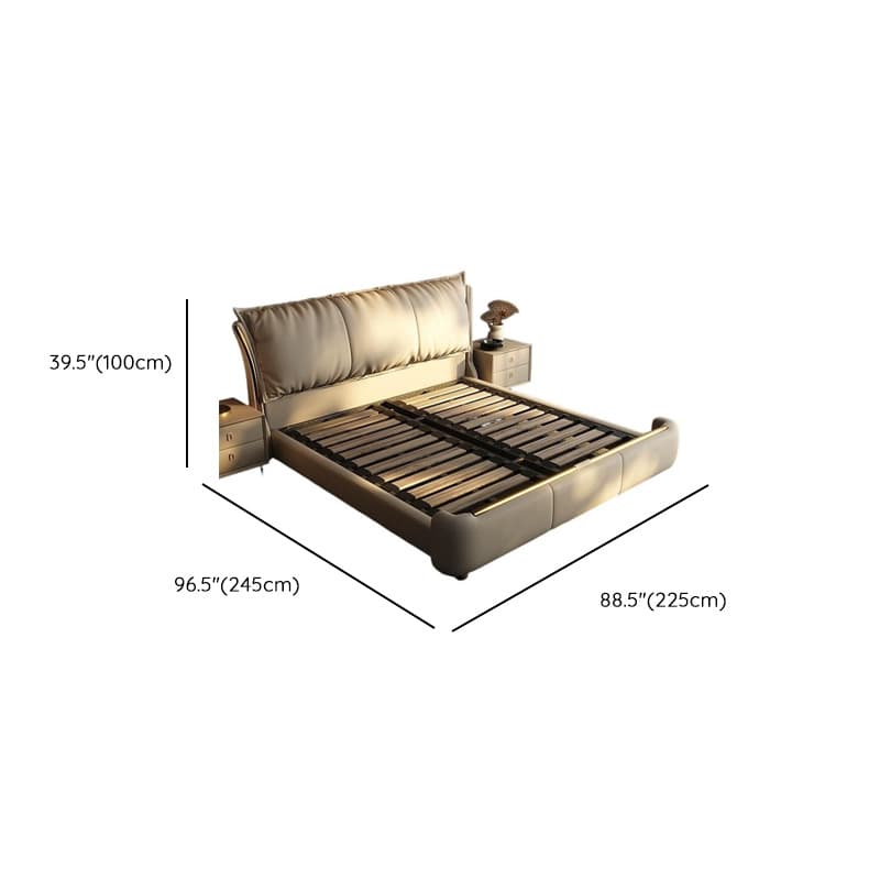 Light Gray Luxurious Solid Color Storage Bed/Platform Bed with Pine Wood Frame for Living Room thumbnail 12