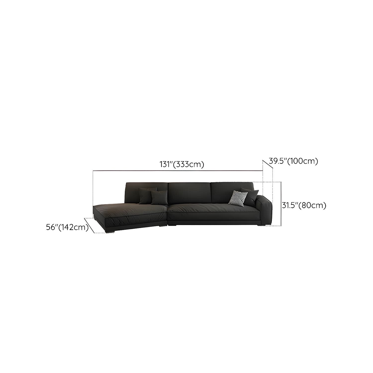 Modern Gray Polyester Blend Stationary Sectional Sofa with Square Arm and Cushion Back thumbnail 19