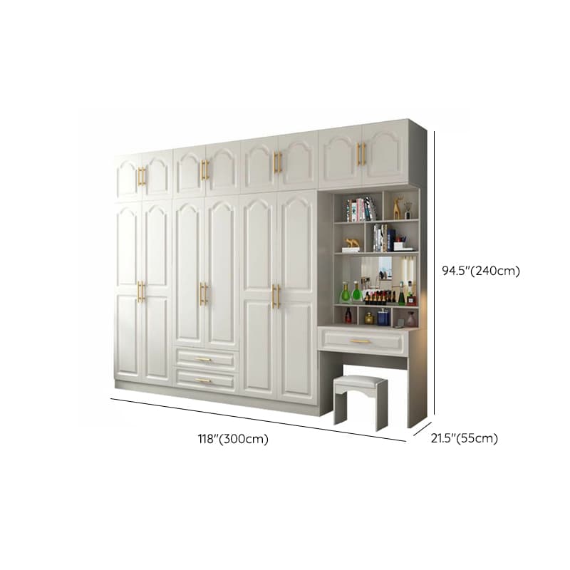 Contemporary Wood Chalk Wardrobe Closet with Interior Shelves&Clothing Rack&3-Drawer/6 Drawers/5-Drawer thumbnail 48
