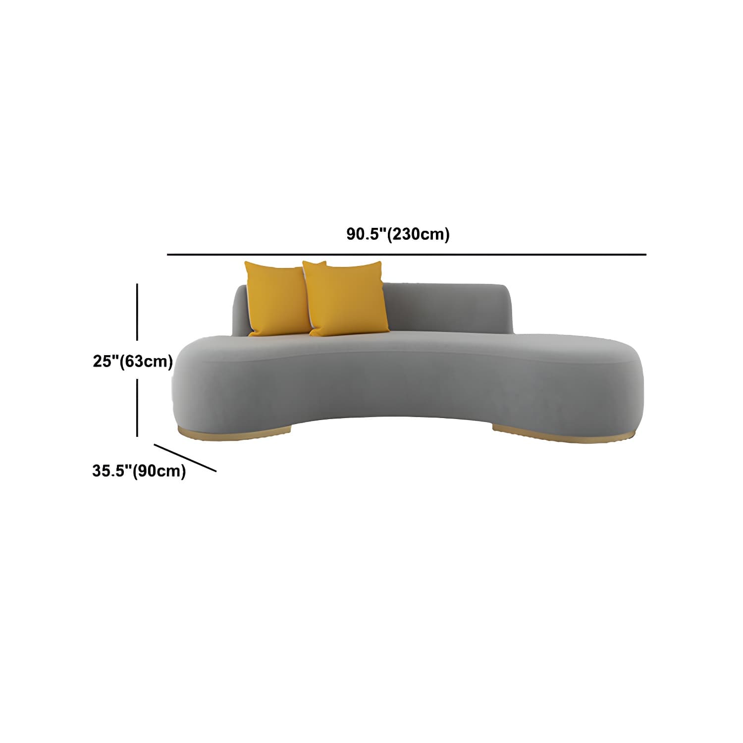 Contemporary Curved Sofa with Tight Back Standard Armless Sofa for Living Room thumbnail 22