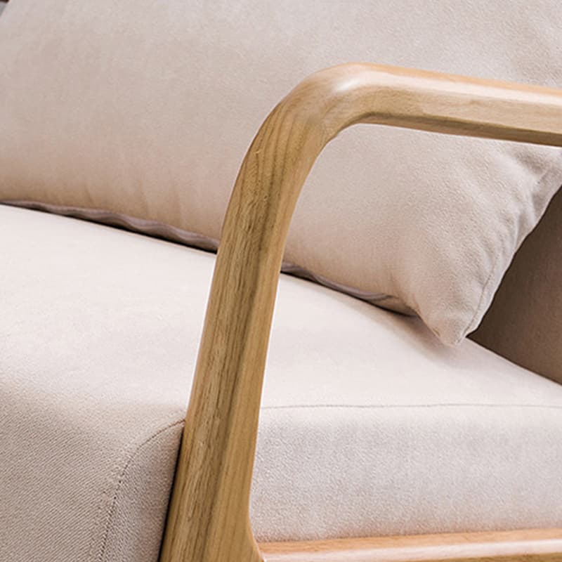 Modern Upholstered Rocking Chair with Natural Wood Legs and Recessed Back Cushion thumbnail 19