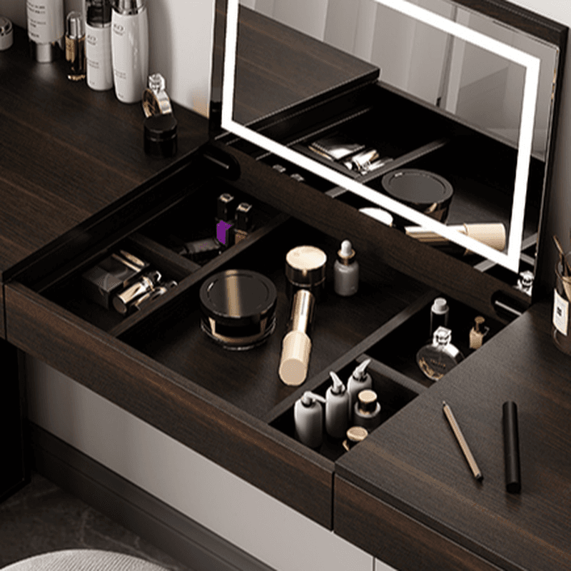 Space-saving Vanity Set with 7/11 Drawers, Lighting, Dividers, 2-in-1 Design, and Adjustable Touch Brightness thumbnail 9