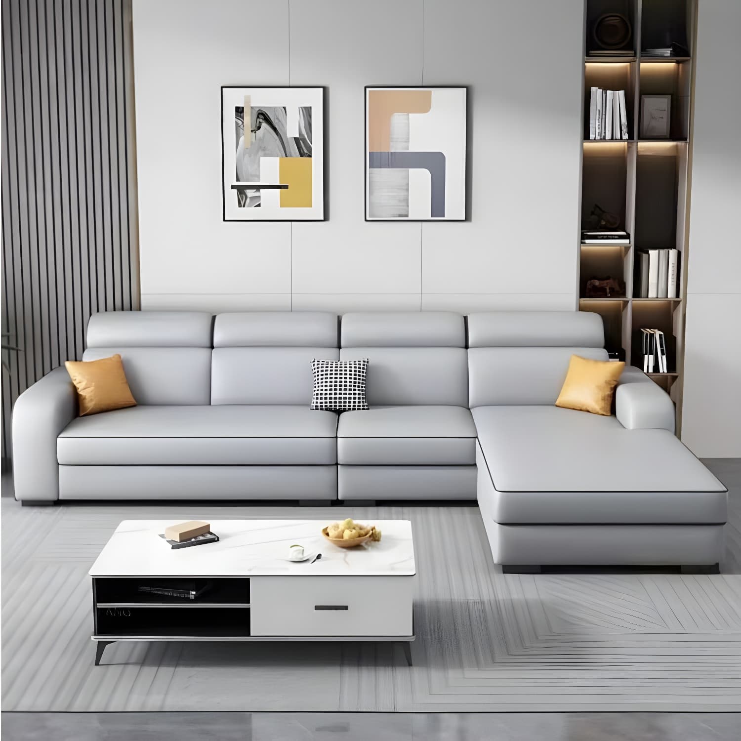 Contemporary Sectional Sofa with Adjustable Pillow and Scratch Resistant Upholstery thumbnail 10