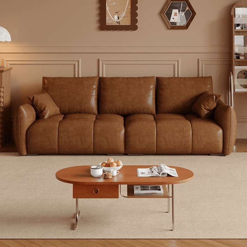 Modern Solid Color Scratch-defiant Standard Sofa in Light Gray/Emerald Green/Auburn, 3-seater with 2 Pillows thumbnail 13