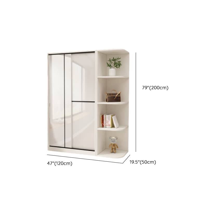 Chalk Modern Timber Self-supporting Wardrobe with Soft Close Door and Clothing Rod, Slipping Mechanism thumbnail 24