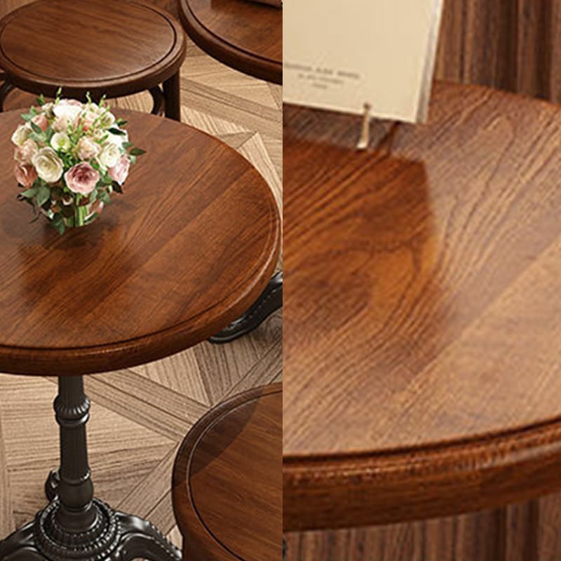 Standard Table Height Fixed Dining Table in Sand with a Natural Wood Tabletop for 2 in a Simplistic Style thumbnail 6