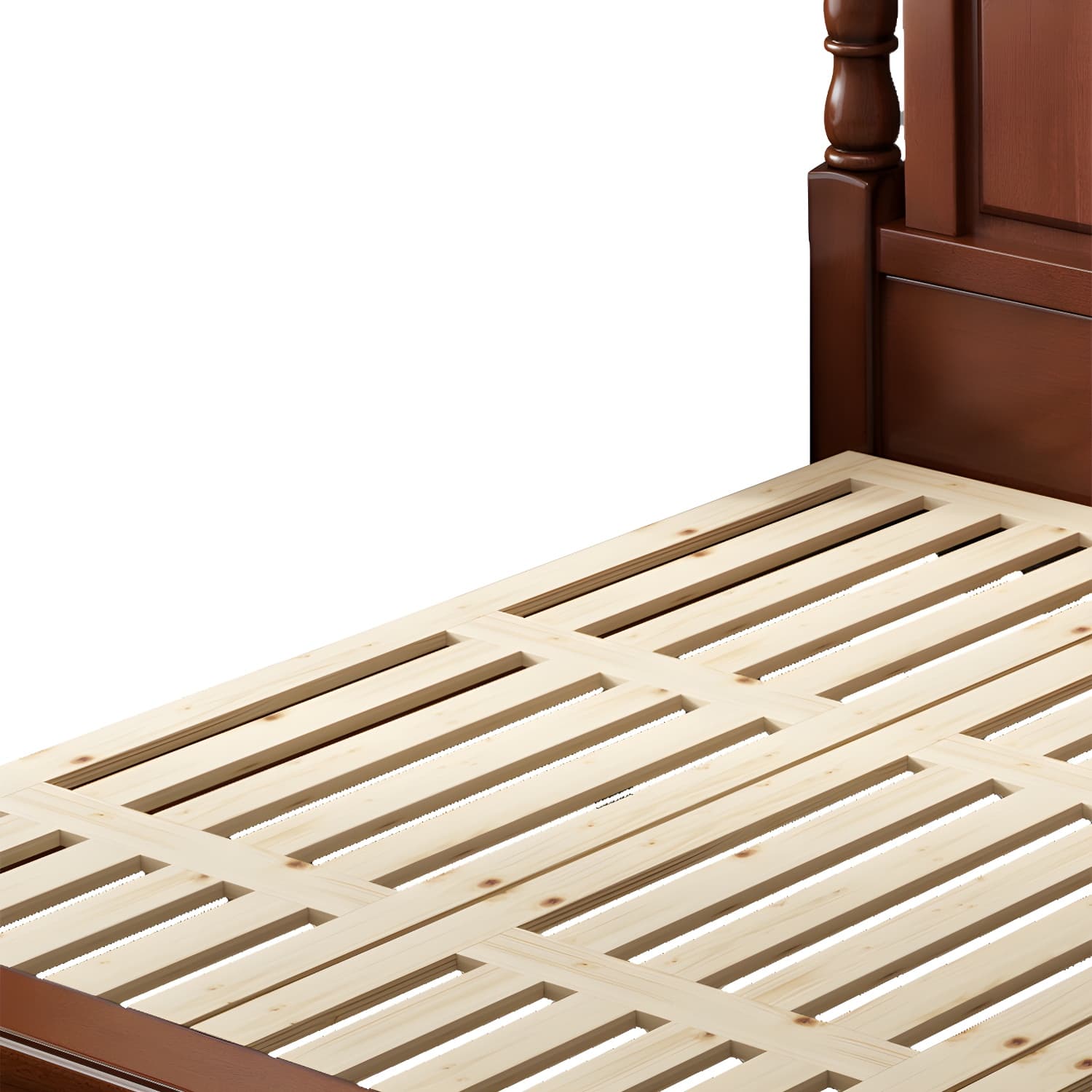 Contemporary Brown Bed Frame Solid Wood Bed with Arched Headboard thumbnail 8