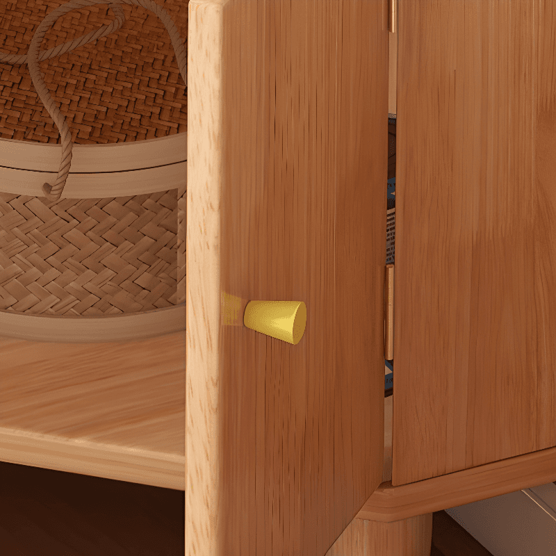 Art Deco Lumber Accent Cabinet Wood Color/Sepia Nook with Storage Cabinet, Pull Knobs and 5 Exterior Shelves/4 Exterior Shelves/3 Exterior Shelves thumbnail 7